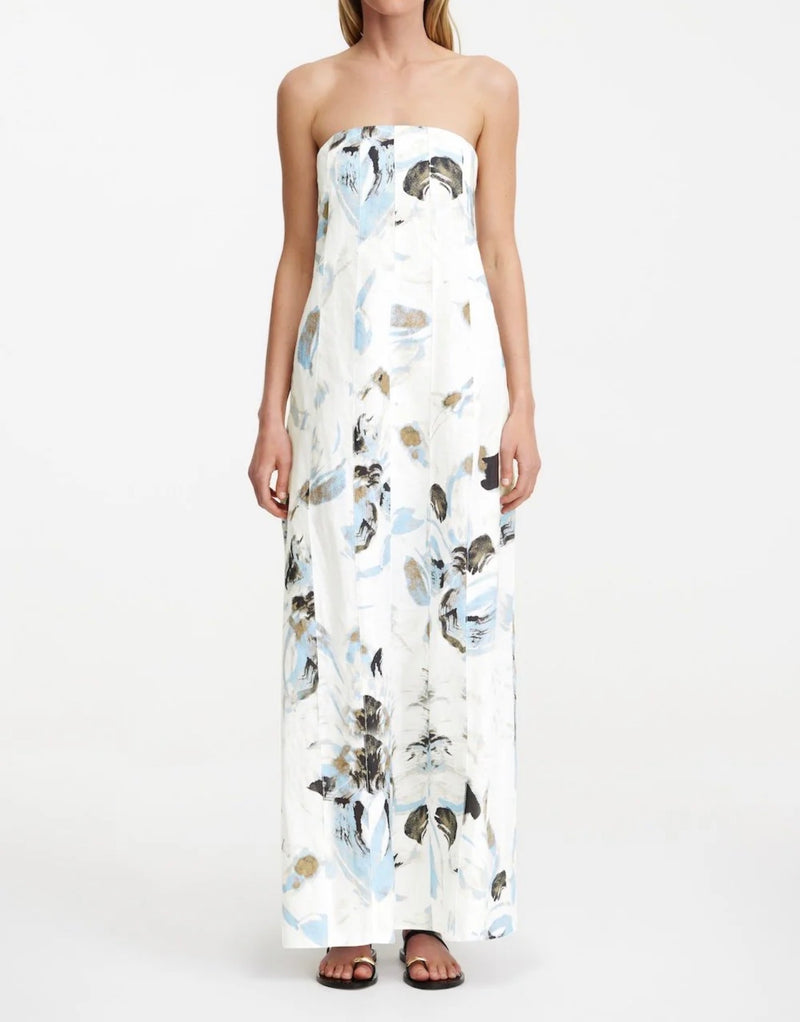 Significant Other Rosalie Floral Cotton Strapless Maxi Dress - Magnolia