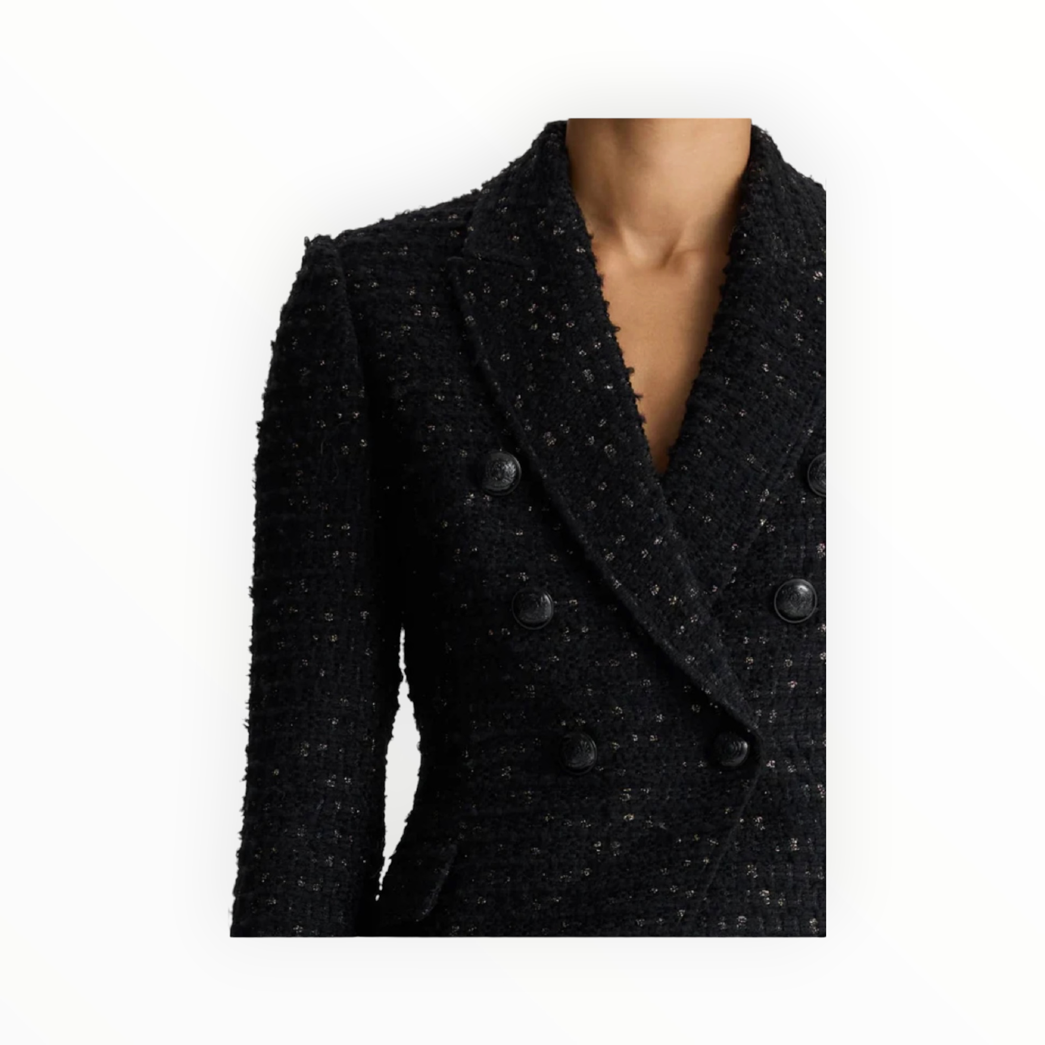 A.L.C. Chelsea Lurex Tweed Jacket - Black