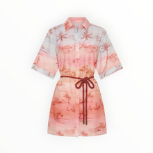 Kivari Sunset Shirt Mini Dress - Blue/Orange