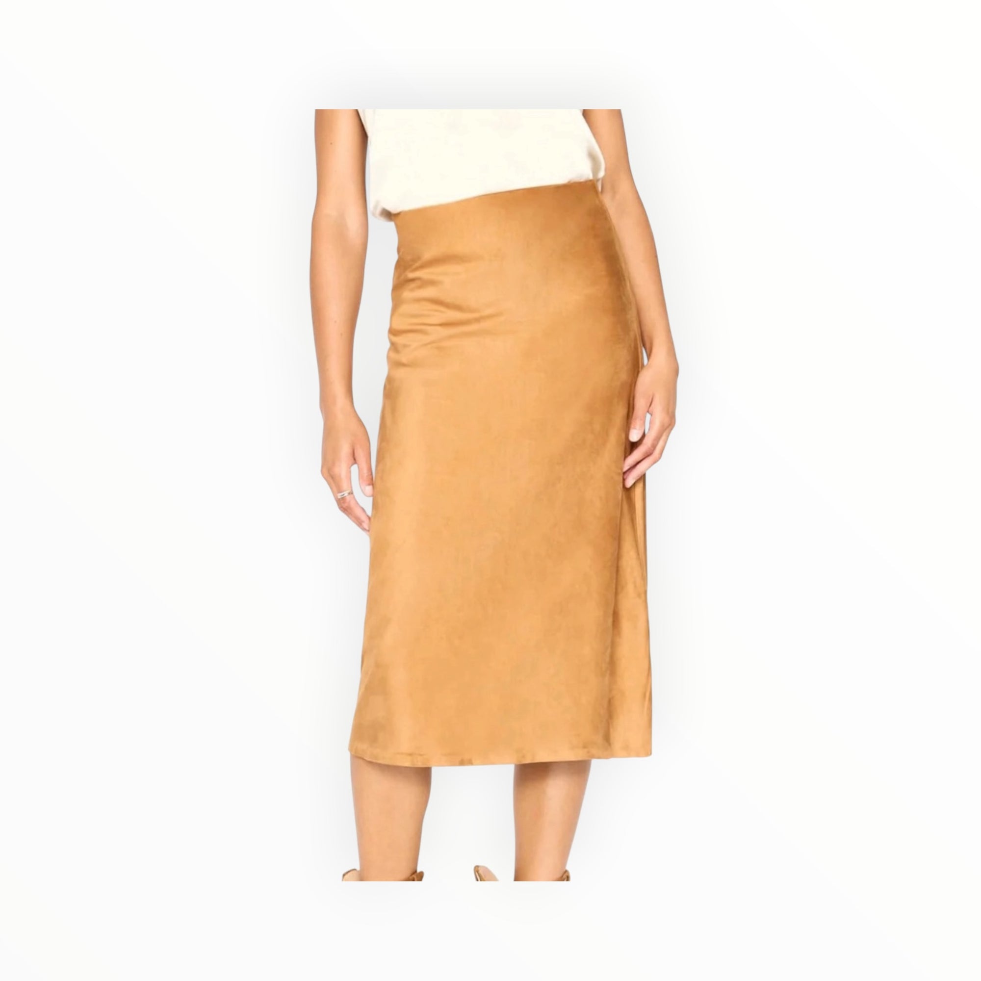 Brochu Walker Hallie Vegan Suede Slip Skirt - Camel