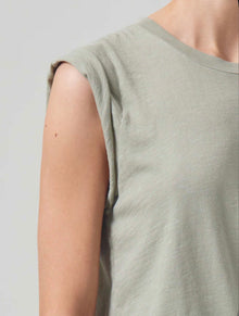 Citizens of Humanity Kelly Roll Sleeve Tee - Spring Moss