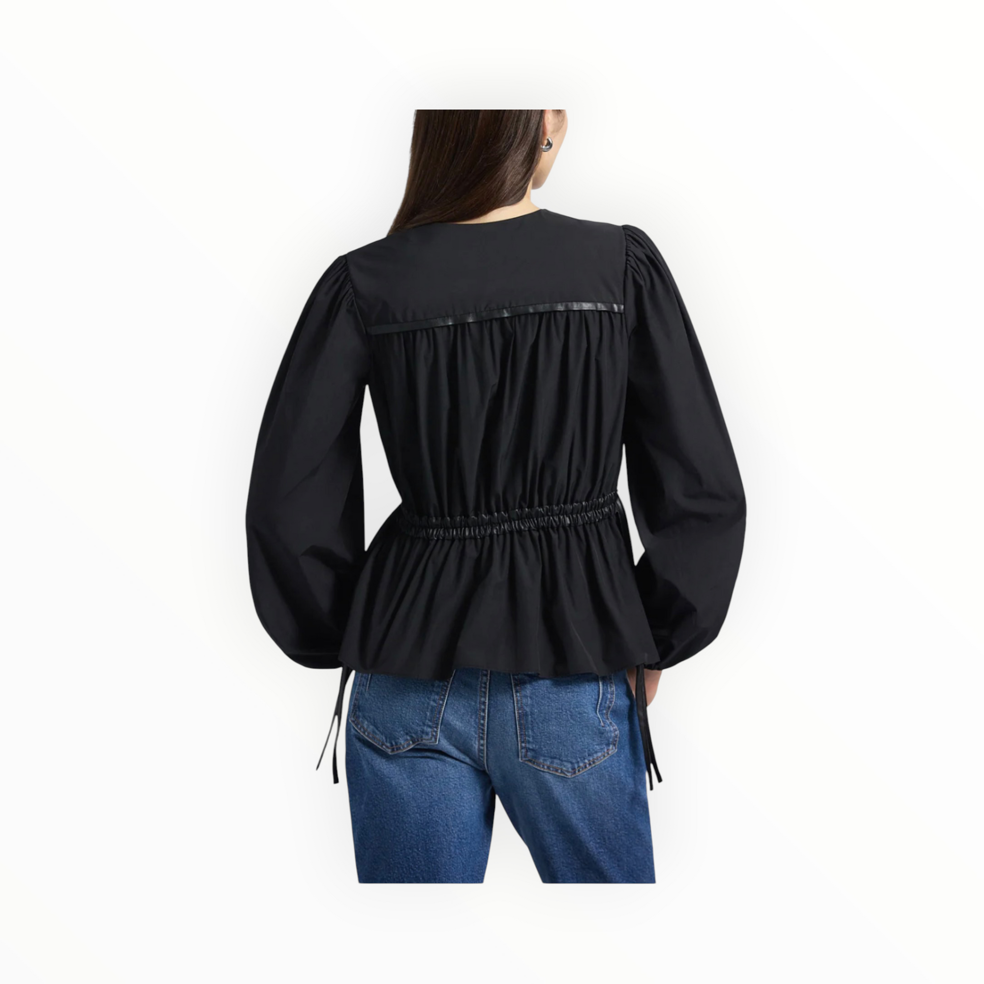 Derek Lam 10 Crosby Dominica V-Neck Blouse - Black