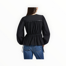 Derek Lam 10 Crosby Dominica V-Neck Blouse - Black