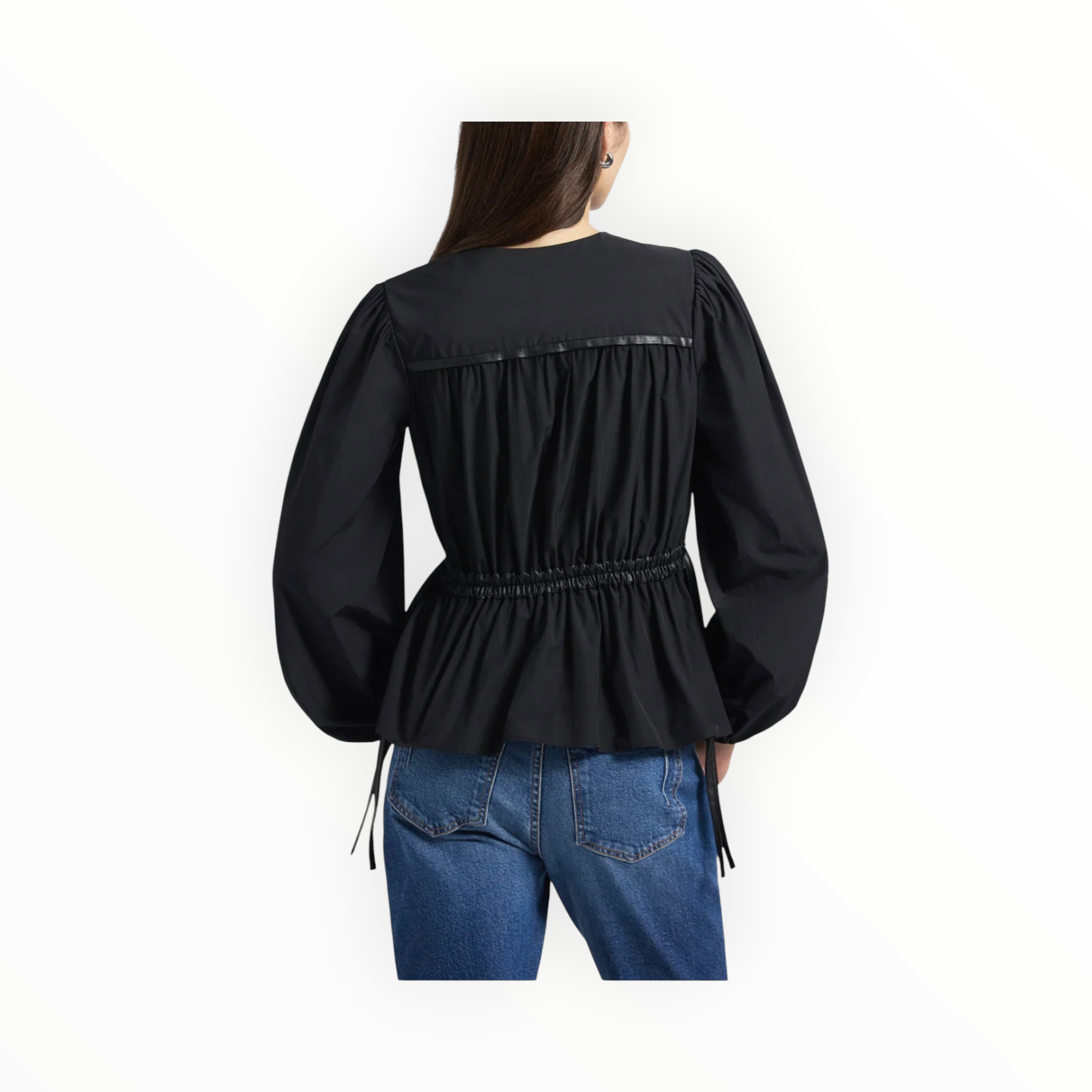 Derek Lam 10 Crosby Dominica V-Neck Blouse - Black