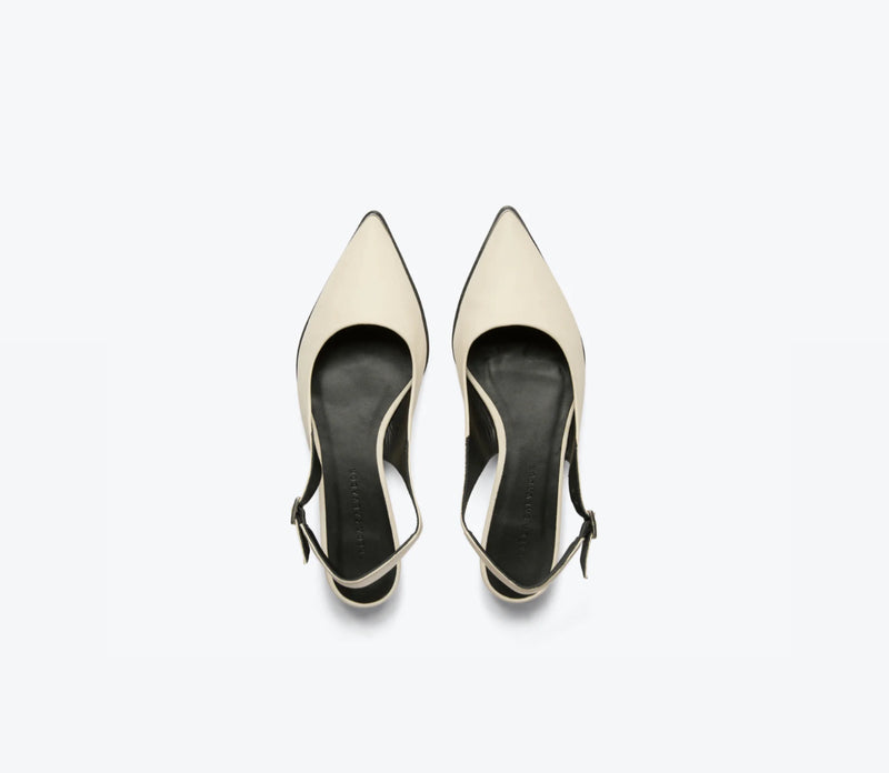 Frēda Salvador Kelly Sling back Point Flat - Macadamia Nappa