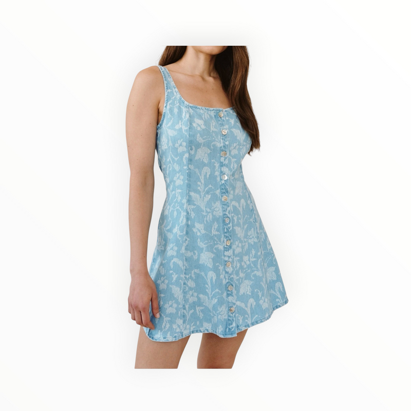 Bella Dahl Sleeveless Button Front Fitted Dress - Vintage Fleur Denim