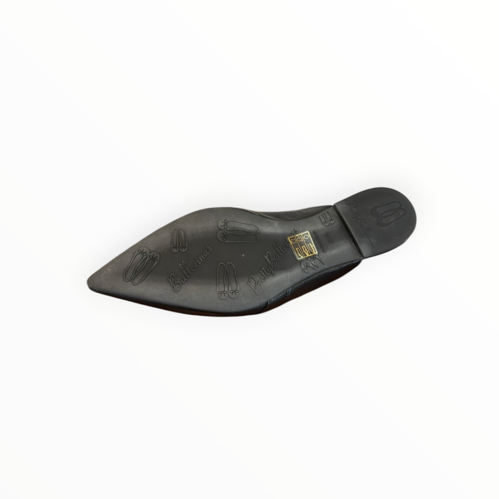 Pretty Ballerinas Overside Chain Leather Mules - Black