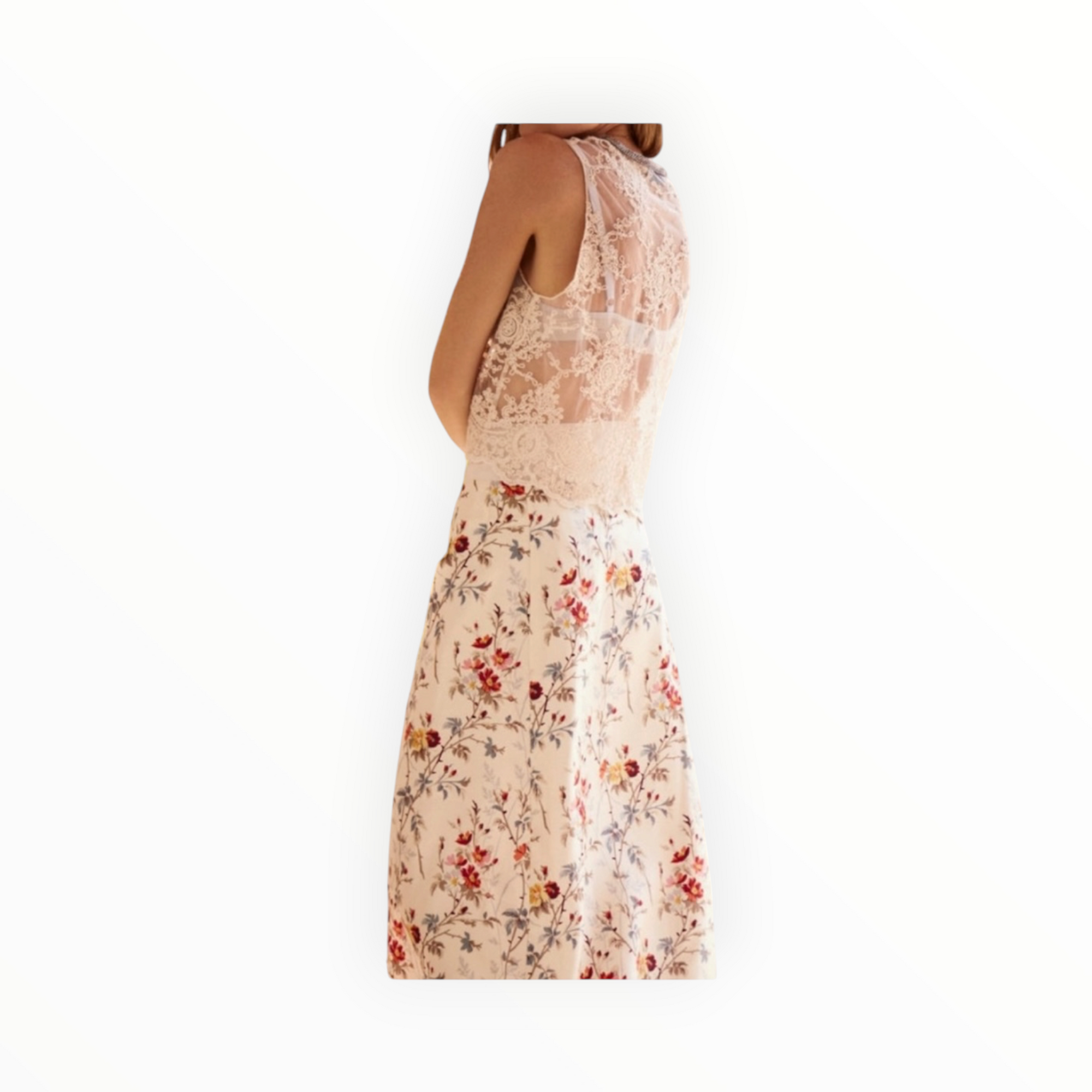 Black Iris Lace Shell Top - Ivory