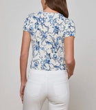 L'Agence Ressi Crew S/S Tee - White/Blue Baroque Swirl
