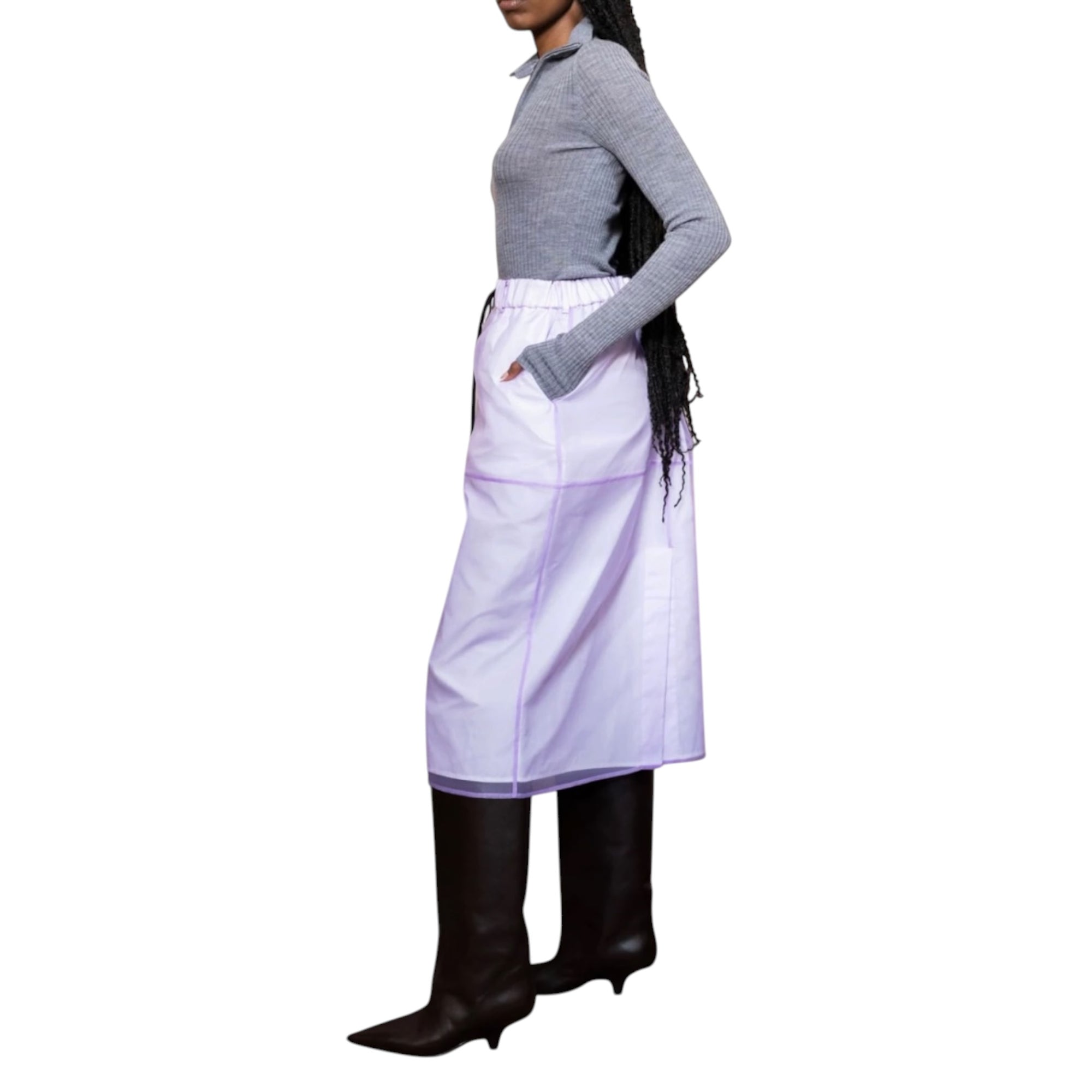 Mantu Sheer Midi Skirt - Lilac