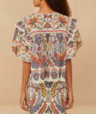 Farm Rio Off-White Boho Glam Lace Blouse