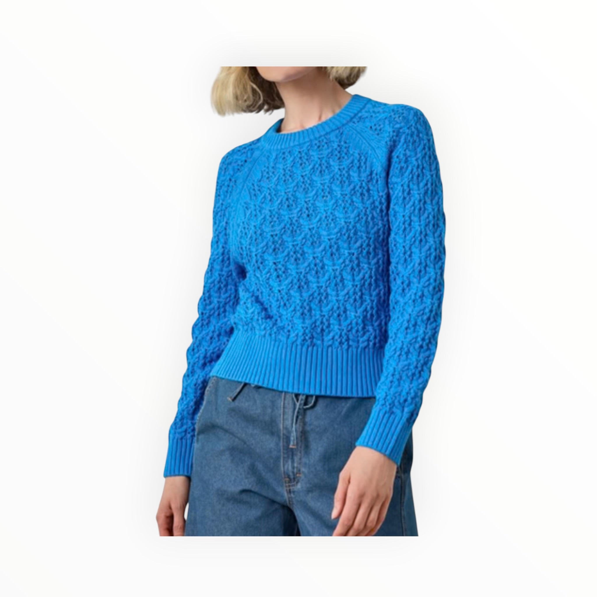 LILLA|P Easy Sleeve Raglan Sweater - Dutch Blue