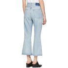 FRAME Blue Rigid Re-Release Le Crop Flare Jeans