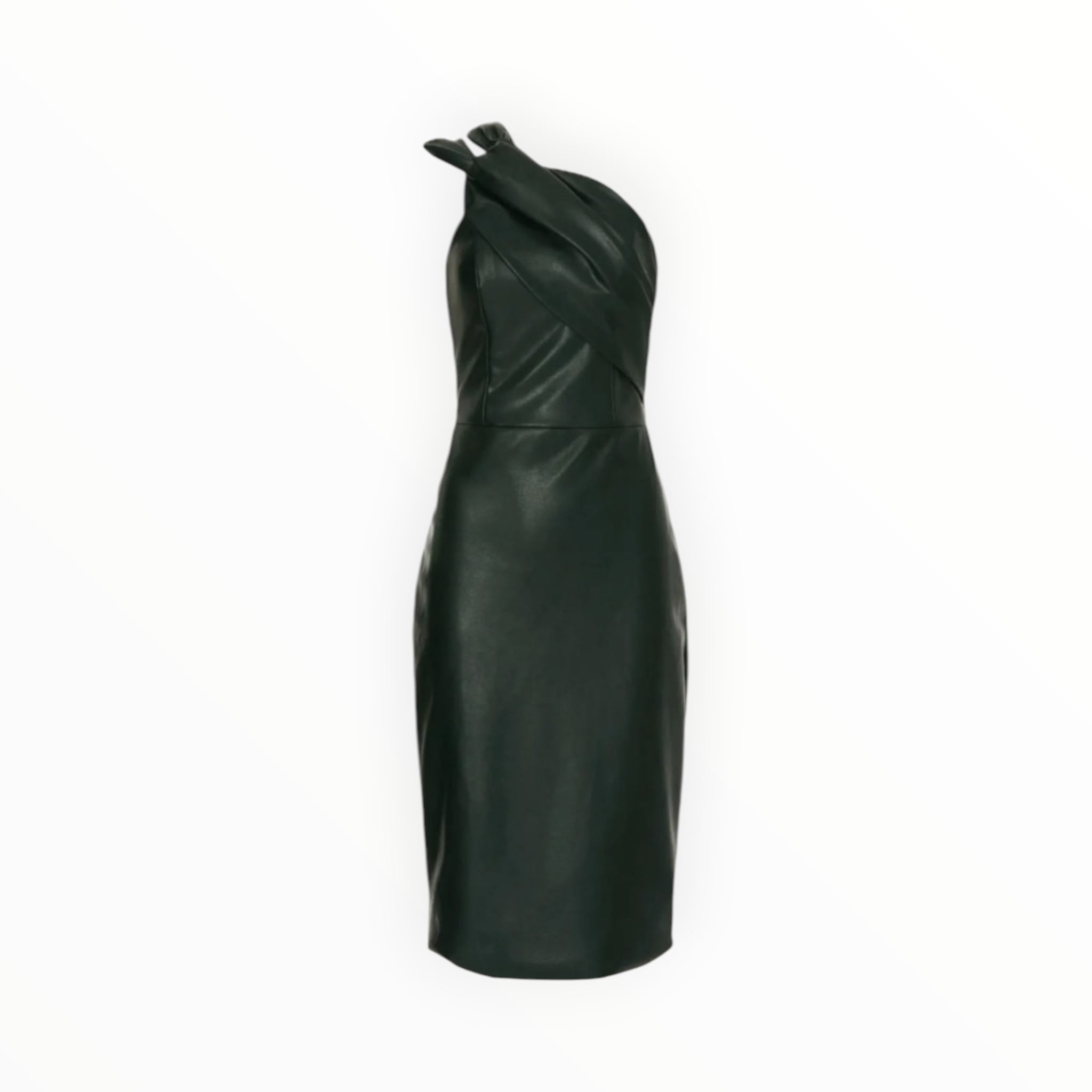 Shoshanna Arden Faux Leather Cocktail Dress - Forest