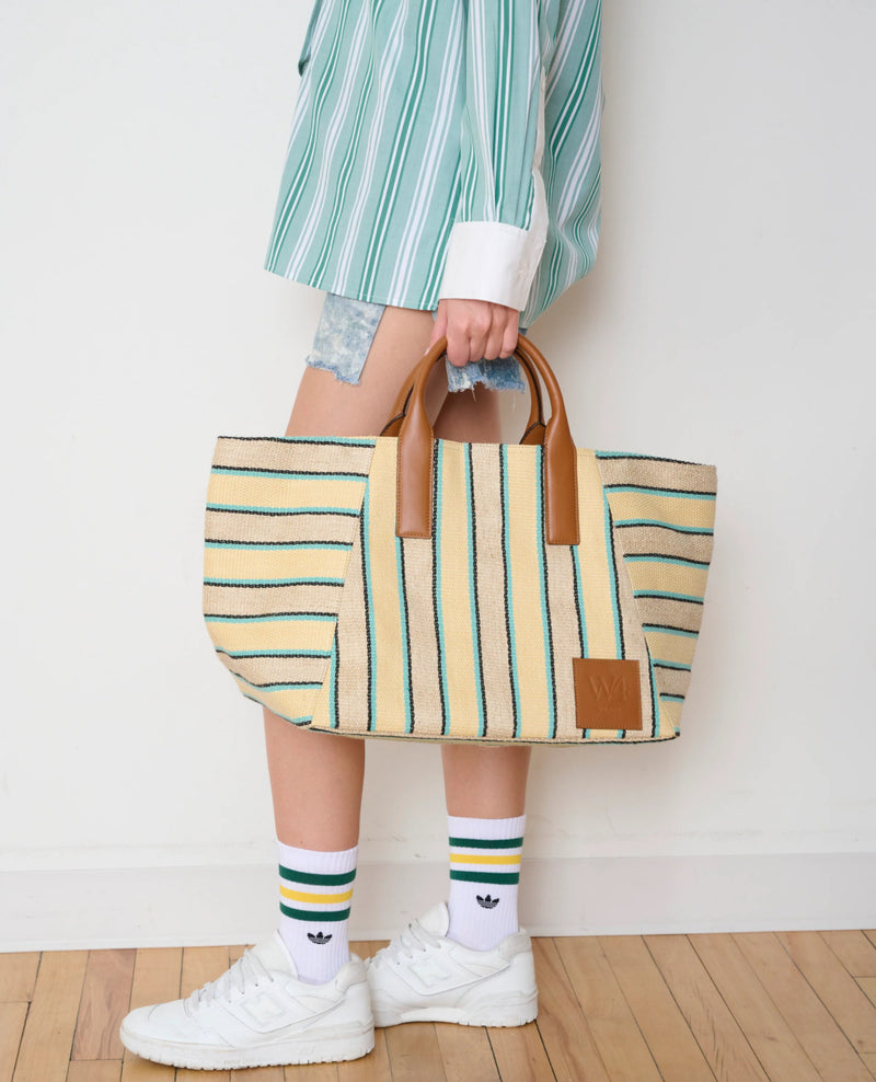 we-ar4 The Riviera Tote - Turquoise Stripe