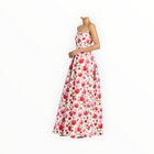 Sachin & Babi Beau Ivory Floral Waist Gown - Watercolor Poppies