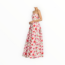 Sachin & Babi Beau Ivory Floral Waist Gown - Watercolor Poppies
