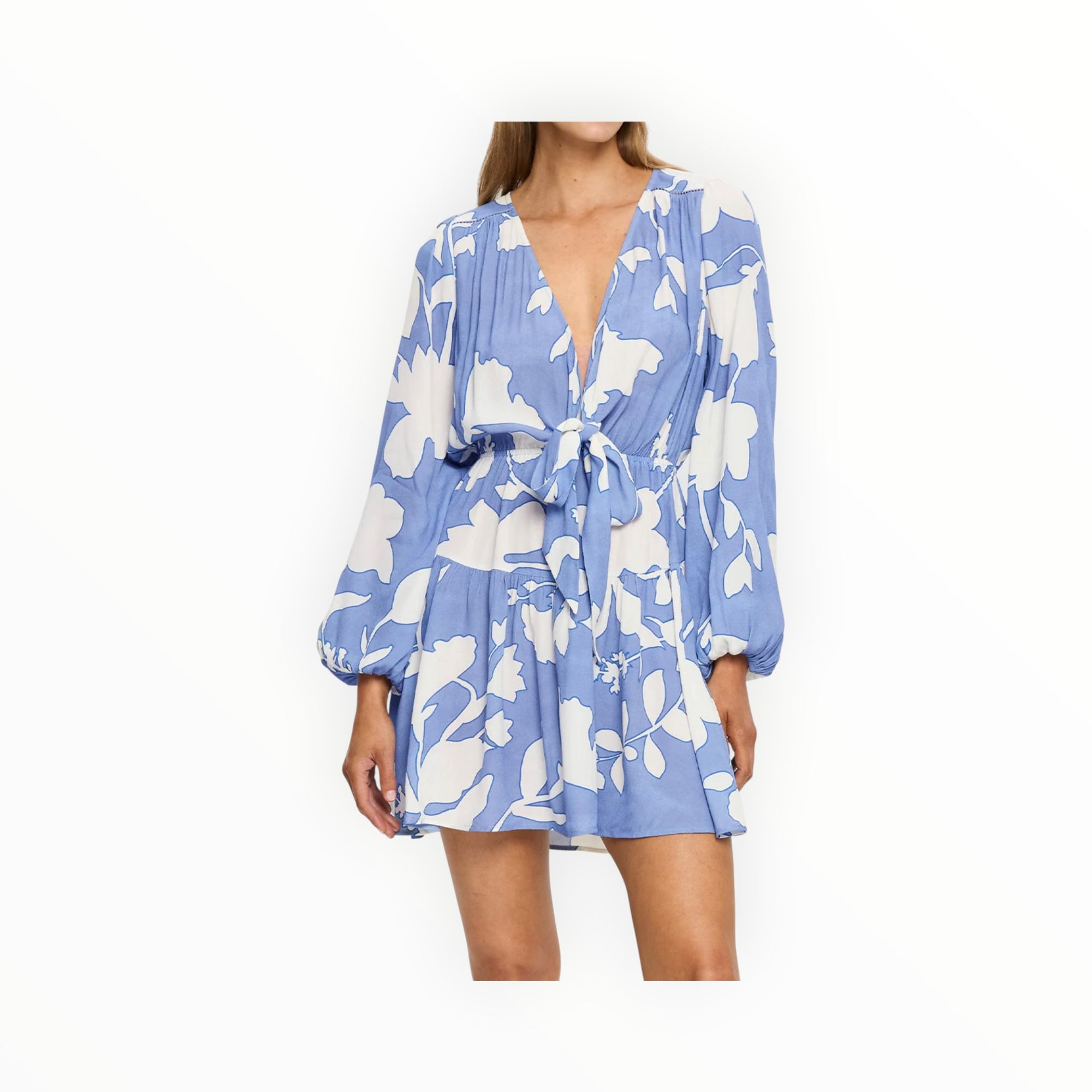 Kivari Amelie Tie Front Mini Dress