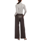 Fifteen Twenty Lara Faux Leather Wide Leg Pants - Brown