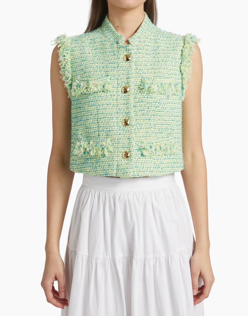 Derek Lam 10 Crosby Loa Tweed Vest - Electric Multi