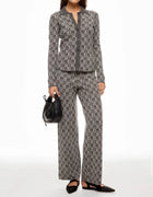 Naadam Luxe Plaid Jacquard Collared Button Up - Cement