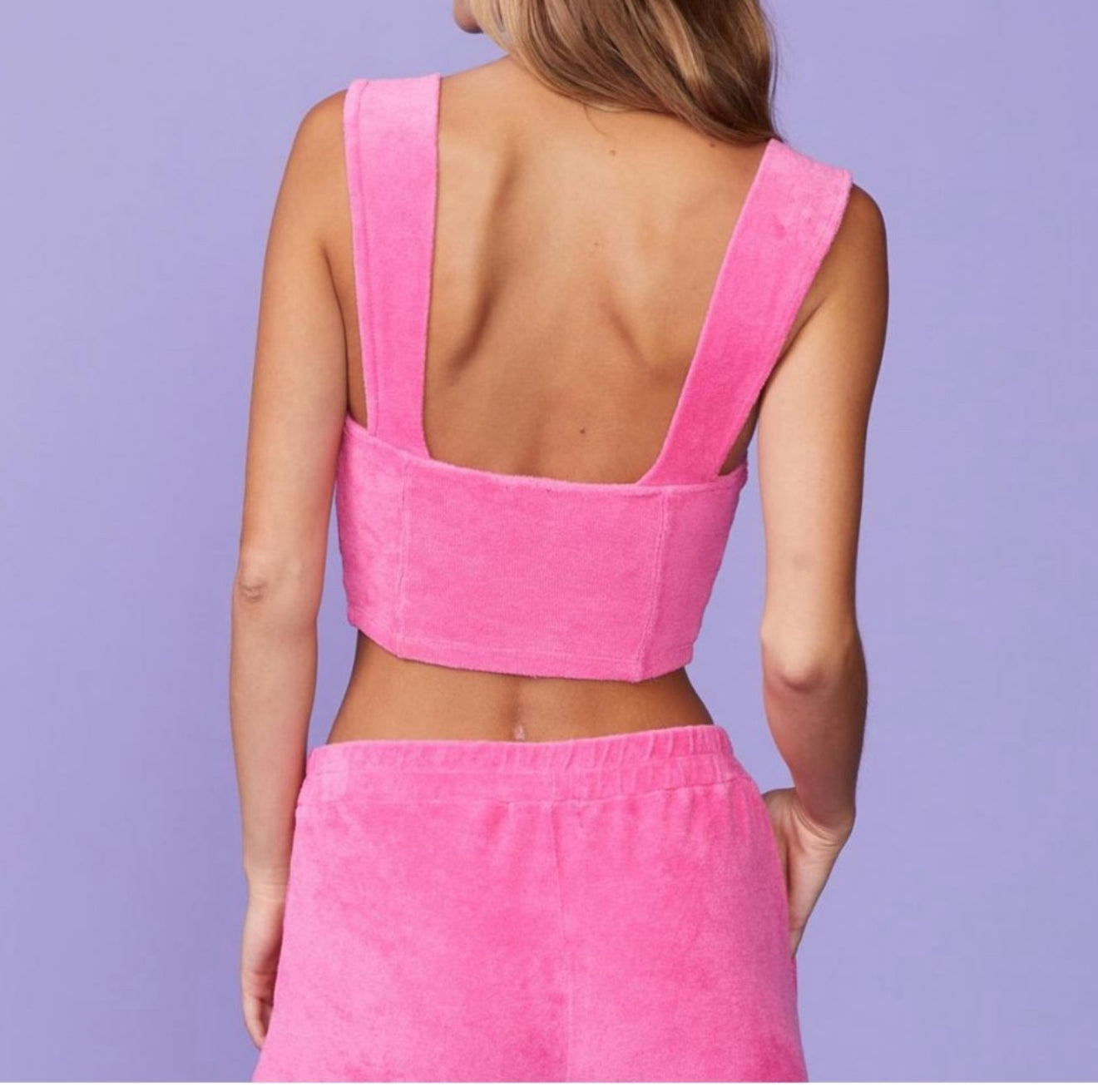 Monrow Terry Cloth Tank - Rose Bud