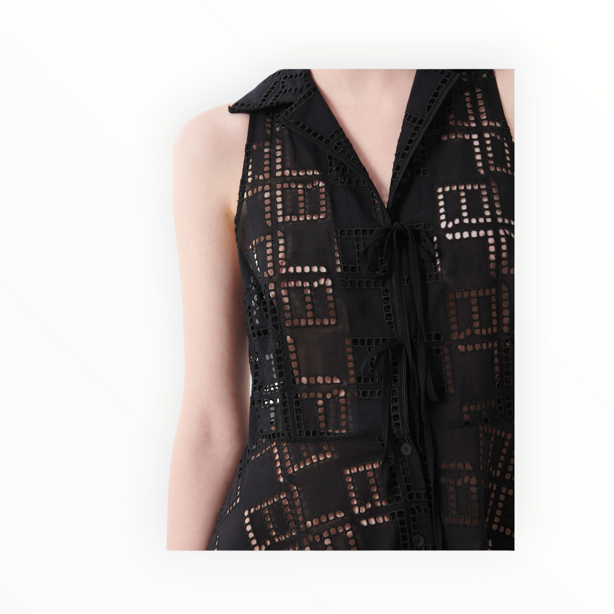 Beatrice .b Broderie Anglaise "Monogram" Chemisier Dress - Black