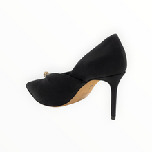 Something Bleu Selah Pointed Toe Pump - Black Satin