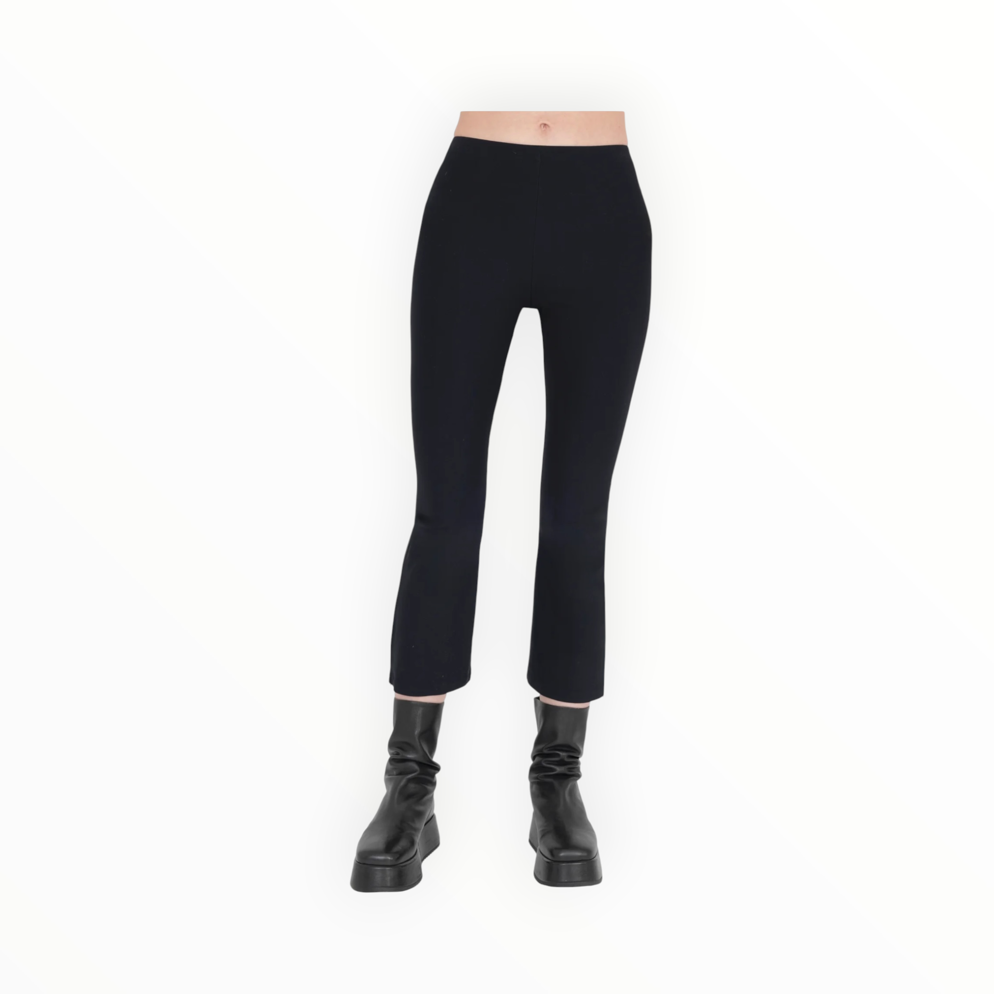 Elaine Kim Mitra Tech Stretch Cropped Side Zip Pant - Black