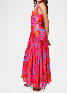 Hutch Aza Dress - Purple Watercolor Gardenia