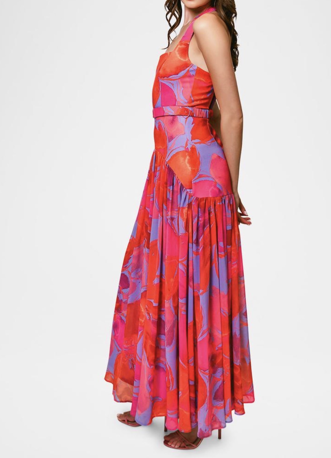 Hutch Aza Dress - Purple Watercolor Gardenia