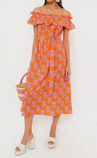 Pink City Prints Tangerine Buta Tallulah Dress