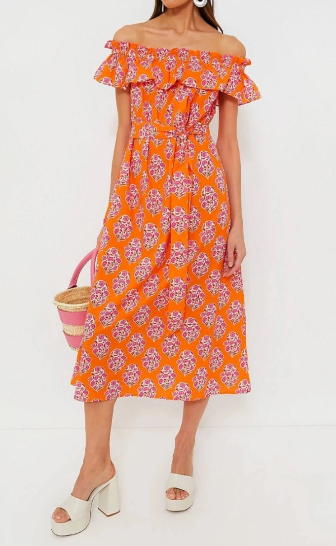 Pink City Prints Tangerine Buta Tallulah Dress