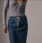 James Perse High Low Denim Skirt - Medium Wash