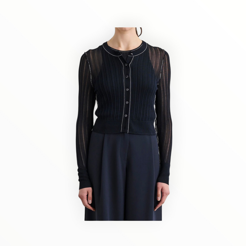 Toccin Crosby Cropped Cardigan - Navy