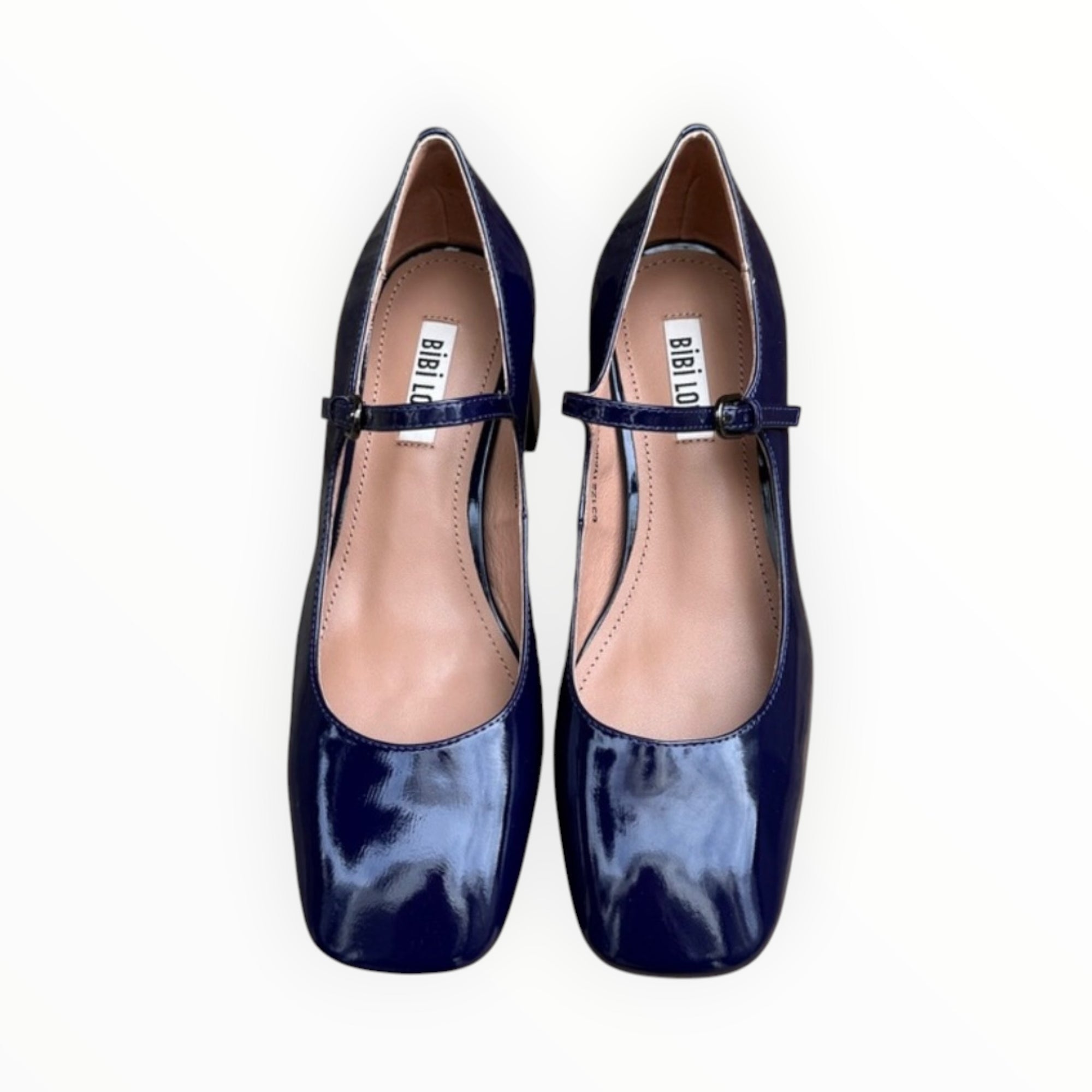 BiBi Lou Cardiff Mary Jane Heels - Navy Patent