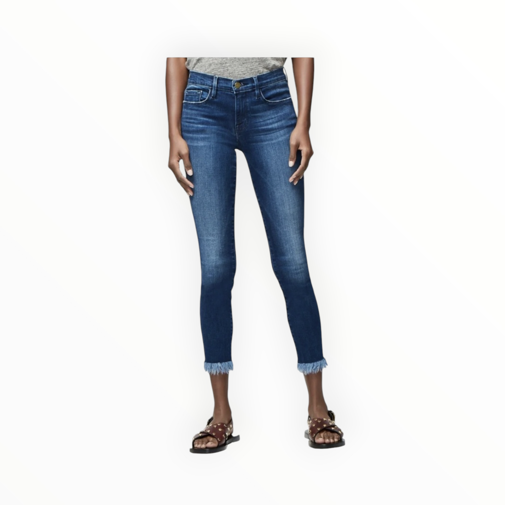 Frame Le Skinny de Jeanne Crop Micro Shredded - Cantine
