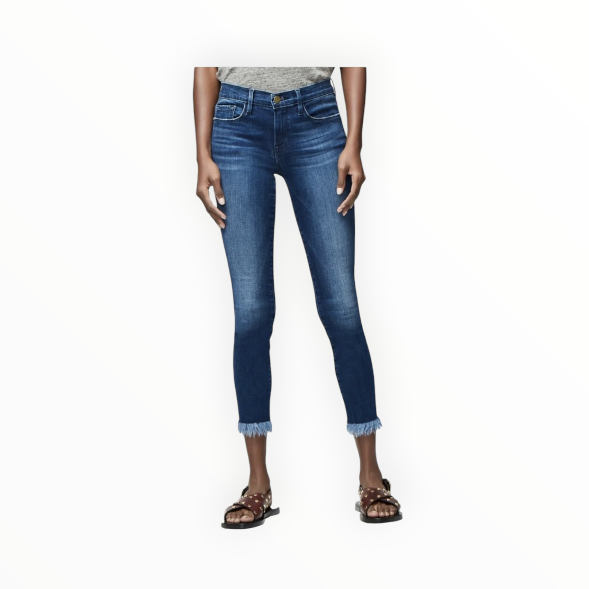 Frame Le Skinny de Jeanne Crop Micro Shredded - Cantine