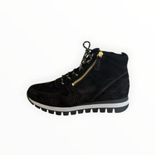 Gabor Zip Up + Lace Up Suede Bootie - Black