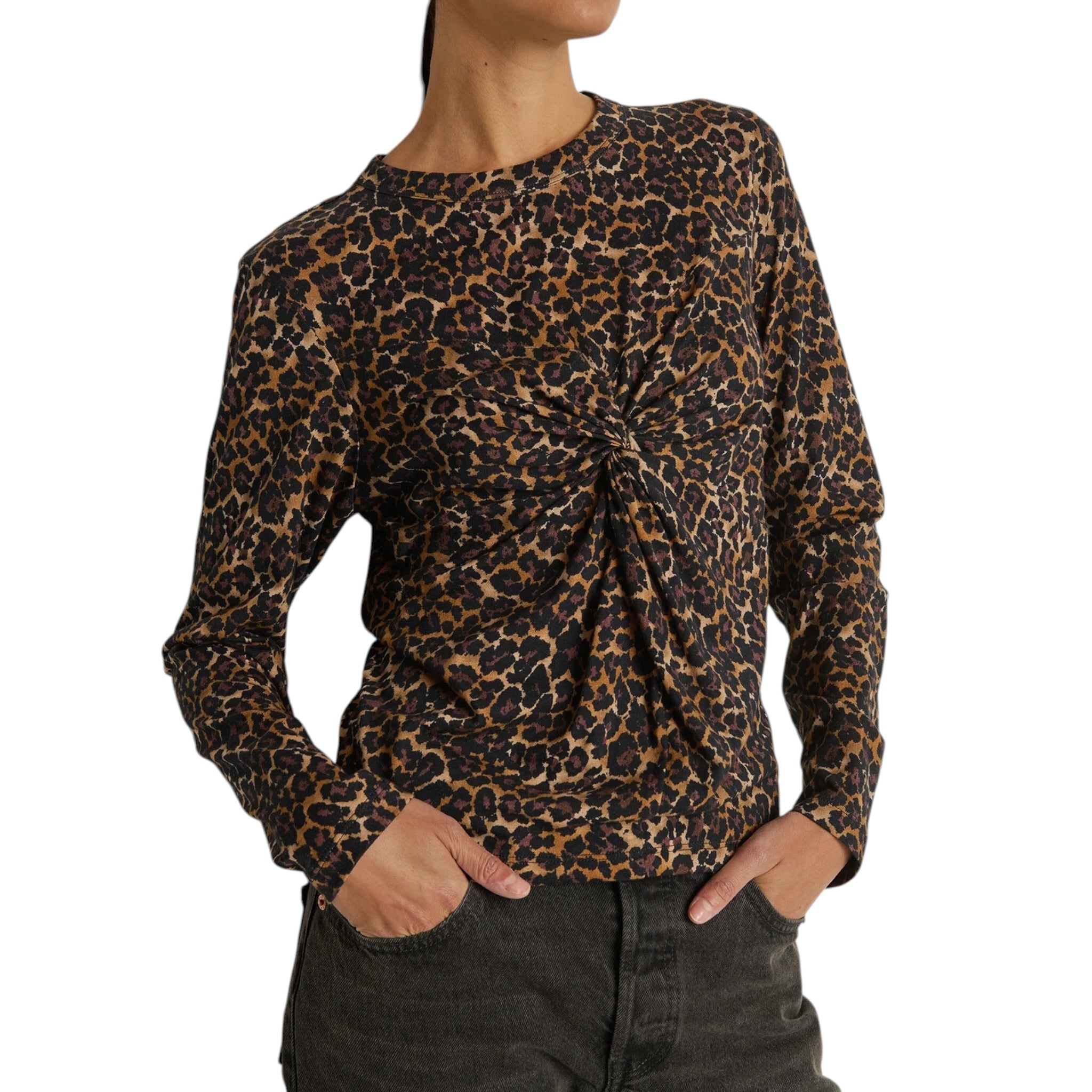 Nation Ltd Marion Twist Top - Wild Leopard