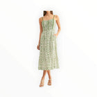 Adelyn Rae Blossom Pleated Midi Dress - Green/Multi