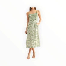Adelyn Rae Blossom Pleated Midi Dress - Green/Multi