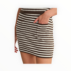 525 America Gabriella Teddy Stripe Mini Skirt - Shaved Chocolate Combo