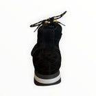 Gabor Zip Up + Lace Up Suede Bootie - Black