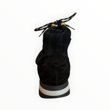 Gabor Zip Up + Lace Up Suede Bootie - Black