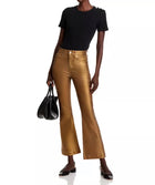 Veronica Beard Carson Coated Ankle Flare Jeans - Antique Brass