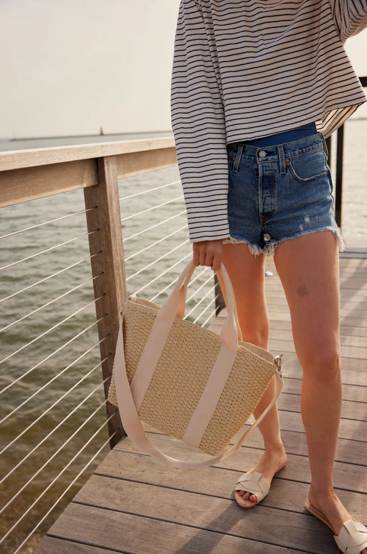 Hat Attack Modern Straw Cooler Tote - Natural