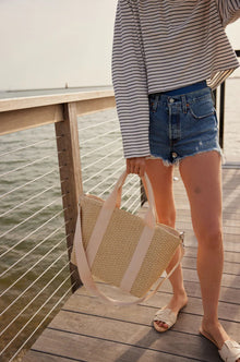 Hat Attack Modern Straw Cooler Tote - Natural