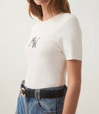 aje. Prophecy Knit Logo Baby Tee - Black/White