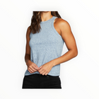 Chaser Linen Jersey High Neck Racer Tank in Playa